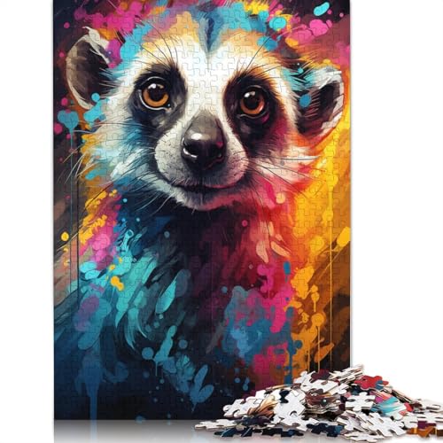 Puzzle buntes süßes Erdmännchen 1000 Teile Puzzle für Erwachsene Holzpuzzle für Erwachsene und Kinder ab Jahren lustige Puzzlespiele 1000 Teile (75 x 50 cm) von wuzihanptpt