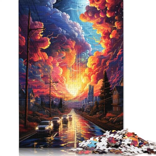 Puzzle für Erwachsene „Die farbenfrohe Psychedelie der Stadt nach dem Regen“ 1000-teiliges Puzzle für Erwachsene und Kinder Papierpuzzle für Erwachsene und Kinder Lernspiel-Herausforderung von wuzihanptpt