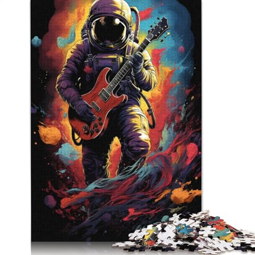 Puzzle für Erwachsene 1000 Teile Astronaut spielt Gitarre Puzzle für Erwachsene Holzpuzzle Lernspiel Herausforderungsspielzeug 1000 Teile (75 x 50 cm) von wuzihanptpt