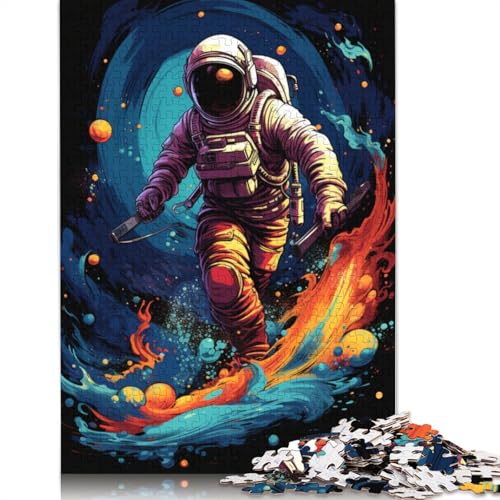 Puzzle für Erwachsene 1000 Teile Astronauten-Surfen Puzzle für Erwachsene und Kinder Papierpuzzle Lernspielzeug 1000 Teile (38 x 26 cm) von wuzihanptpt