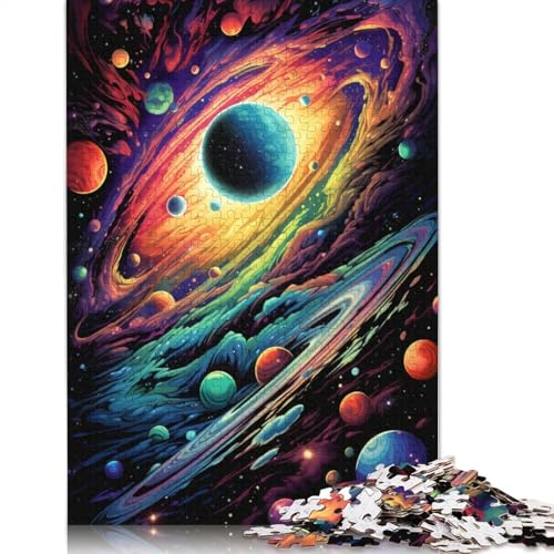 Puzzle für Erwachsene 1000 Teile Basketball umgeben von Planeten Puzzles für Erwachsene Holzpuzzle Lernspielzeug 1000 Teile (75 x 50 cm) von wuzihanptpt