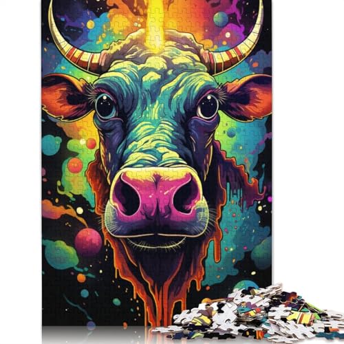 Puzzle für Erwachsene 1000 Teile Bunte Kühe Puzzle für Erwachsene und Kinder Holzpuzzle Lernspielzeug 1000 Teile (75 x 50 cm) von wuzihanptpt