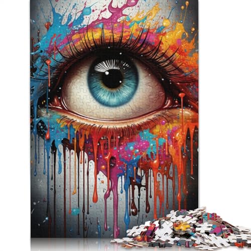 Puzzle für Erwachsene 1000 Teile Bunte seltsame Augen Puzzle für Erwachsene Holzpuzzle Lernspiel 1000 Teile (75 x 50 cm) von wuzihanptpt