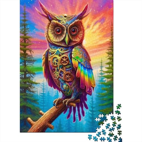 Puzzle für Erwachsene 1000 Teile Eule 1000 Teile Puzzle Holzpuzzle für Erwachsene und Jugendliche ab 14 Jahren 1000 Teile Puzzle Geschenke 1000 Teile (75x50cm) von wuzihanptpt