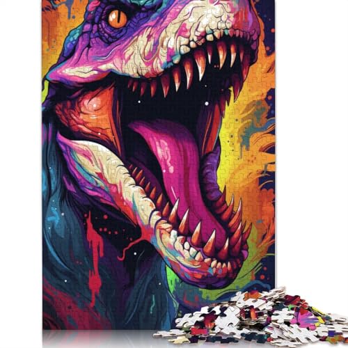 Puzzle für Erwachsene 1000 Teile Fantasie-Puzzle mit bunten Dinosauriern Papierpuzzle Denksport-Puzzle für Erwachsene 1000 Teile (38 x 26 cm) von wuzihanptpt