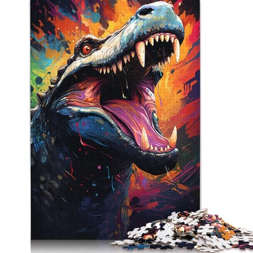 Puzzle für Erwachsene 1000 Teile Farbmalerei Krokodil-Puzzles für Erwachsene und Kinder Papierpuzzle Lernspielzeug 1000 Teile (38 x 26 cm) von wuzihanptpt