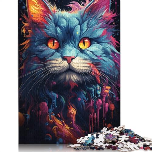 Puzzle für Erwachsene 1000 Teile Farbzeichnung Katzen-Puzzle für Erwachsene Papierpuzzle Lernspiel 1000 Teile (38 x 26 cm) von wuzihanptpt