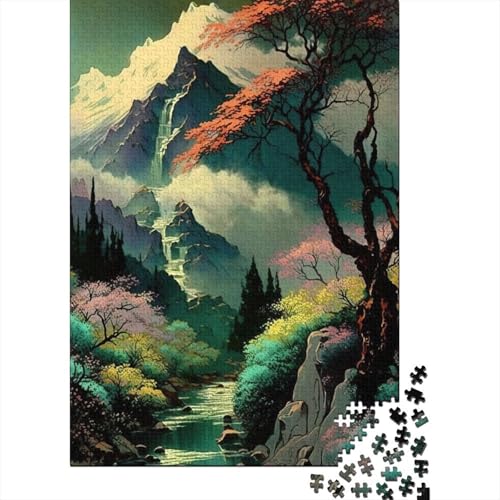 Puzzle für Erwachsene 1000 Teile Japanische Landschaft Puzzle für Erwachsene Holzbrettpuzzle anspruchsvolles Spiel 1000 Teile (75 x 50 cm) von wuzihanptpt