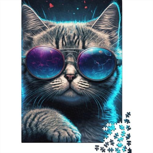 Puzzle für Erwachsene 1000 Teile Katze cooles Puzzle für Erwachsene Holzpuzzle Lernspielzeug 1000 Teile (75 x 50 cm) von wuzihanptpt