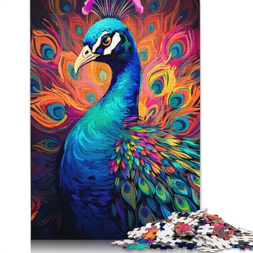 Puzzle für Erwachsene 1000 Teile Malerei bunter Pfau Puzzle für Erwachsene Papierpuzzle Familienspiele Weihnachts- und Geburtstagsgeschenke 1000 Teile (38 x 26 cm) von wuzihanptpt