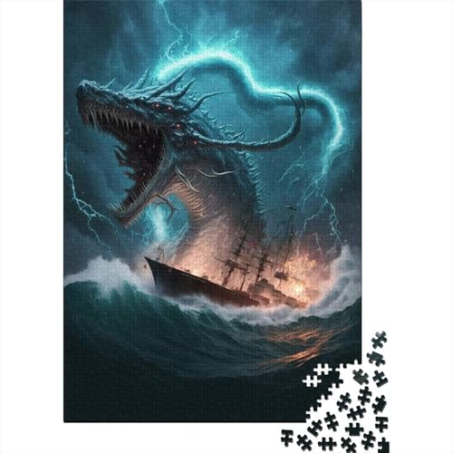 Puzzle für Erwachsene 1000 Teile Monster Invasion für Erwachsene und Jugendliche ab 12 Jahren Holzpuzzle Stressabbau 1000 Teile (75 x 50 cm) von wuzihanptpt