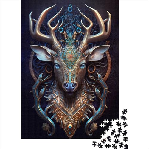 Puzzle für Erwachsene 1000 Teile Mystischer kosmischer Hirsch Puzzle für Erwachsene Holzpuzzle Lernspielzeug 1000 Teile (75 x 50 cm) von wuzihanptpt