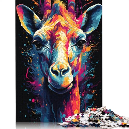 Puzzle für Erwachsene 1000 Teile Puzzle Farbmalerei Giraffen-Puzzle Holzpuzzle Puzzle für Erwachsene Geschenke 1000 Teile (75 x 50 cm) von wuzihanptpt