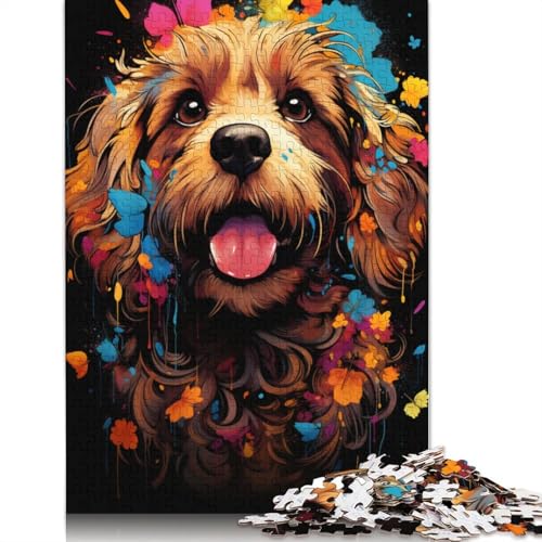 Puzzle für Erwachsene 1000 Teile Puzzle-Geschenke farbenfrohes psychedelisches Pudel-Schmetterlings-Puzzle für Erwachsene Papierpuzzle Heimdekoration Puzzle 1000 Teile (38 x 26 cm) von wuzihanptpt