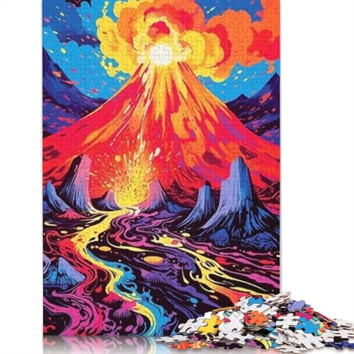 Puzzle für Erwachsene 1000 Teile buntes Vulkanausbruchs-Puzzle Papierpuzzle Heimdekorationspuzzle 1000 Teile (38 x 26 cm) von wuzihanptpt