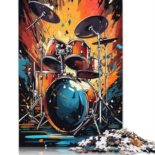 Puzzle für Erwachsene 1000 Teile buntes psychedelisches Trommel-Set Puzzle Holzpuzzle Puzzle für Erwachsene Geschenke 1000 Teile (75 x 50 cm) von wuzihanptpt