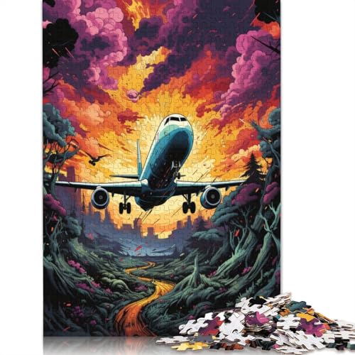 Puzzle für Erwachsene 1000 Teile farbenfrohes psychedelisches Flugzeug Puzzle für Erwachsene Papierpuzzle Lernspiel 1000 Teile (38 x 26 cm) von wuzihanptpt