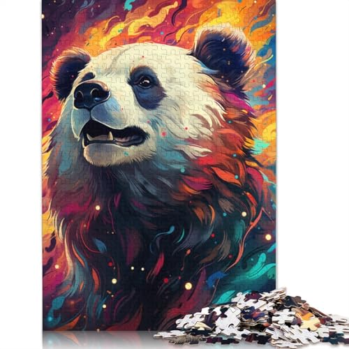 Puzzle für Erwachsene 1000 Teile farbenfrohes psychedelisches Galaxie-Panda-Puzzle für Erwachsene Papierpuzzle Lernspiele für Erwachsene und Kinder 1000 Teile (38 x 26 cm) von wuzihanptpt