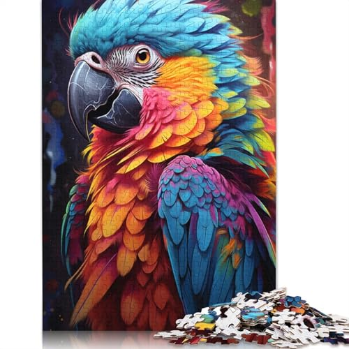 Puzzle für Erwachsene 1000 Teile psychedelisches Gemälde bunter Papagei Puzzle für Kinder Holzpuzzle Heimdekoration 1000 Teile (75 x 50 cm) von wuzihanptpt