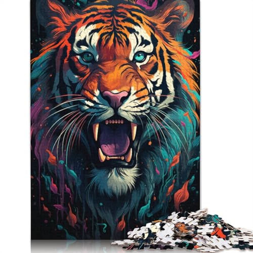 Puzzle für Erwachsene 1000 Teile wildes Gemälde exotischer Tiger Puzzle für Erwachsene Holzpuzzle Lernspiel Herausforderungsspielzeug 1000 Teile (75 x 50 cm) von wuzihanptpt