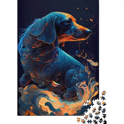 Puzzle für Erwachsene 300 Teile Dackel-Hund Puzzle für Erwachsene Holzbrett-Puzzle lustiges Geschenk 300 Teile (40 x 28 cm) von wuzihanptpt