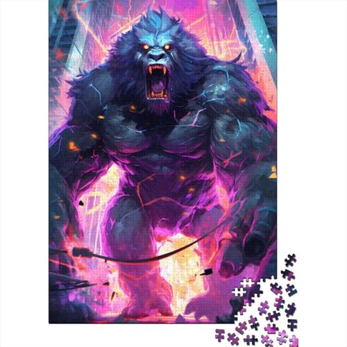 Puzzle für Erwachsene 300 Teile Gorilla Ultimate Power Puzzle für Erwachsene Holzpuzzle Denksport-Puzzle für Erwachsene 300 Teile (40 x 28 cm) von wuzihanptpt