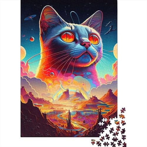 Puzzle für Erwachsene 300 Teile Landschafts-Katzen-Puzzle für Erwachsene Holzbrett-Puzzle Puzzle für Sommerliebhaber 300 Teile (40 x 28 cm) von wuzihanptpt