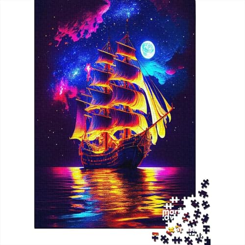 Puzzle für Erwachsene 300 Teile bunte Segelboote Puzzle für Erwachsene Holzpuzzle Erwachsene 300 Teile (40 x 28 cm) von wuzihanptpt