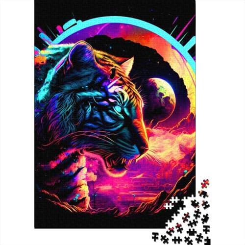 Puzzle für Erwachsene 300 Teile buntes Tiger-Puzzle für Erwachsene Holzpuzzle Lernspielzeug 300 Teile (40 x 28 cm) von wuzihanptpt