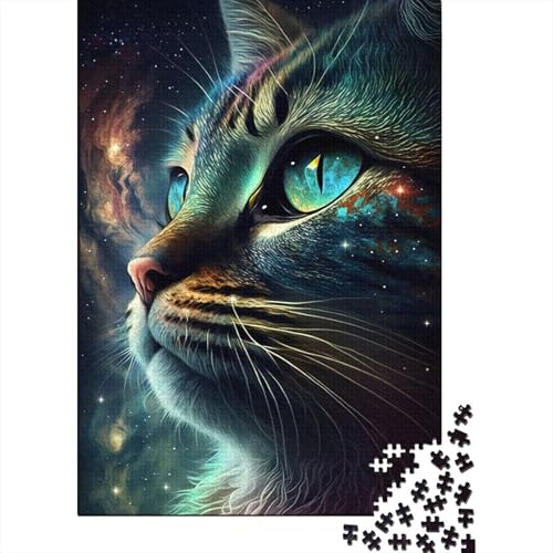 Puzzle für Erwachsene 500 Teile Interstellare Kätzchen Puzzle für Erwachsene Holzbrettpuzzle lustiges Geschenk 500 Teile (52 x 38 cm) von wuzihanptpt