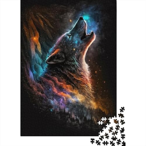 Puzzle für Erwachsene 500 Teile buntes Wolf-Puzzle für Erwachsene Holzpuzzle Lernspielzeug 500 Teile (52 x 38 cm) von wuzihanptpt