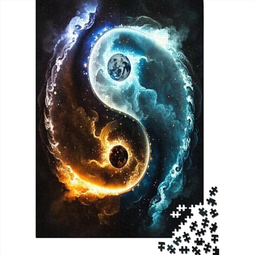 Puzzle für Erwachsene 500 Yin-Yang-Symbol-Puzzles für Erwachsene Holzpuzzle Lernspielzeug 500 Teile (52 x 38 cm) von wuzihanptpt