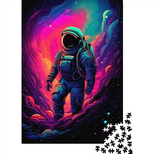 Puzzle für Erwachsene Astronauten-Nebelspaziergang 1000 Teile Puzzle aus Holz für Erwachsene Teenager ab 12 Jahren Lernspiel 1000 Teile (75 x 50 cm) von wuzihanptpt