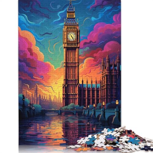 Puzzle für Erwachsene Big Ben Britisch 1000 Teile Puzzle aus Papier Puzzle für Erwachsene und Kinder ab einem Alter von 10 Jahren anspruchsvolle Puzzles für Erwachsene 1000 Teile (38 x 26 cm) von wuzihanptpt