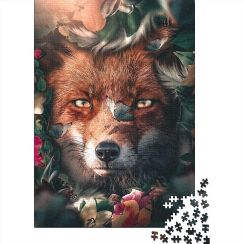 Puzzle für Erwachsene Blumenfuchs 1000 Teile Puzzle aus Holz für Erwachsene und Jugendliche ab 12 Jahren Erwachsene 1000 Teile (75 x 50 cm) von wuzihanptpt