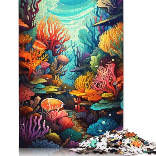 Puzzle für Erwachsene Bunte Unterwasserpflanzen Puzzle für Erwachsene 1000 Teile Papierpuzzle für Erwachsene und Kinder ab 10 Jahren Geschenk zum Geburtstag 1000 Teile (38 x 26 cm) von wuzihanptpt