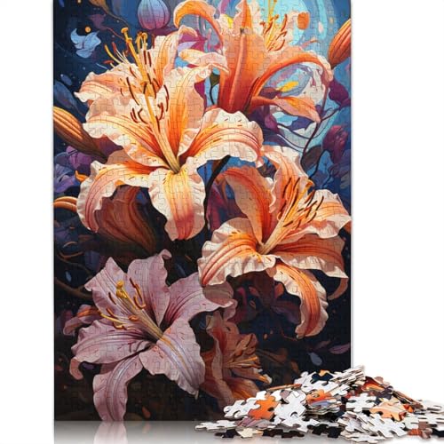 Puzzle für Erwachsene Bunte psychedelische Blumen Puzzle für Erwachsene 1000 Teile Holzpuzzle Teenager- und Kinderspiel Spielzeug für Erwachsene 1000 Teile (75 x 50 cm) von wuzihanptpt