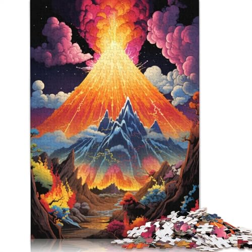 Puzzle für Erwachsene Der psychedelische Vulkanausbruch Puzzle für Erwachsene 1000 Teile Papierpuzzle für Erwachsene und Kinder ab 10 Jahren Geschenk zum Geburtstag 1000 Teile (38 x 26 cm) von wuzihanptpt