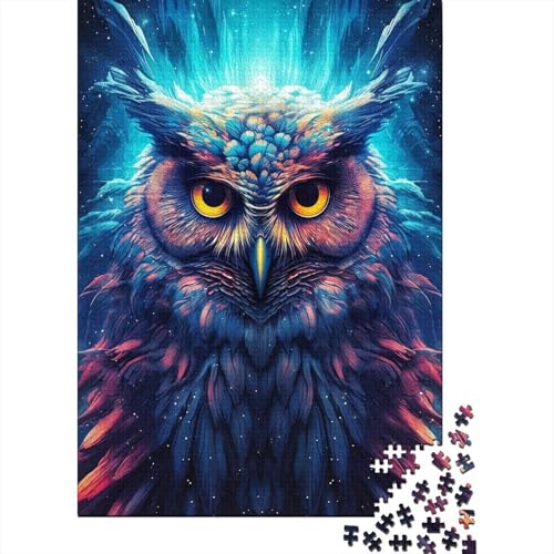 Puzzle für Erwachsene Eule 300-teiliges Puzzle für Erwachsene und Jugendliche ab 12 Jahren anspruchsvolle Holzbrettpuzzles 300 Teile (40 x 28 cm) von wuzihanptpt