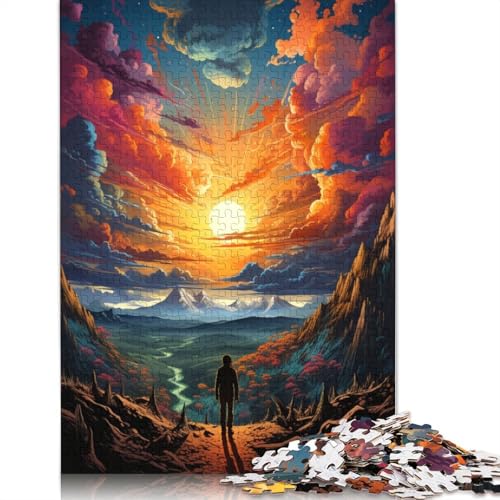 Puzzle für Erwachsene Fantasie-Sonnenuntergangslandschaft Puzzle für Erwachsene 1000 Teile Holzpuzzle Teenager- und Kinderspiel Spielzeug für Erwachsene 1000 Teile (75 x 50 cm) von wuzihanptpt