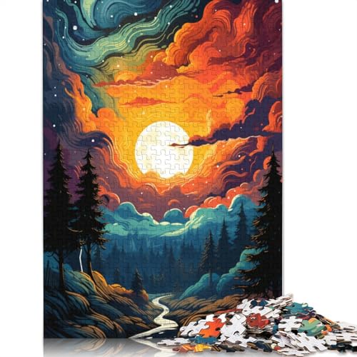 Puzzle für Erwachsene Fantasie-Sonnenuntergangslandschaft Puzzle für Erwachsene 1000 Teile Papierpuzzle für Erwachsene und Kinder ab 10 Jahren Denksportspiel 1000 Teile (38 x 26 cm) von wuzihanptpt