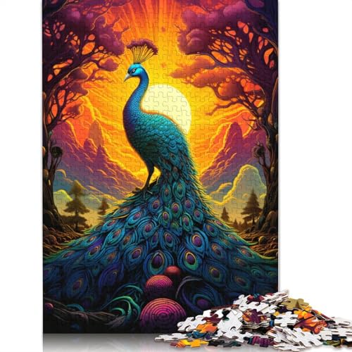 Puzzle für Erwachsene Farbiger Pfau Puzzle für Erwachsene 1000 Teile Papierpuzzle für Erwachsene und Kinder ab einem Alter von 10 Jahren Heimkunstdekor 1000 Teile (38 x 26 cm) von wuzihanptpt