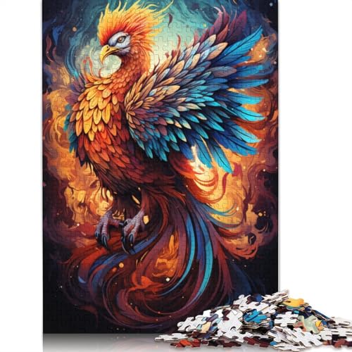 Puzzle für Erwachsene Farbmalerei Phoenix 1000 Teile Puzzle Holzpuzzle für Kinder ab Jahren Lernspiel 1000 Teile (75 x 50 cm) von wuzihanptpt