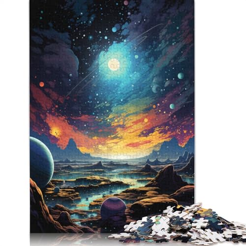 Puzzle für Erwachsene Farbplaneten-Landschaftspuzzle für Erwachsene 1000-teilig Papierpuzzle für Erwachsene und Kinder ab 10 Jahren Denksportspiel 1000 Teile (38 x 26 cm) von wuzihanptpt