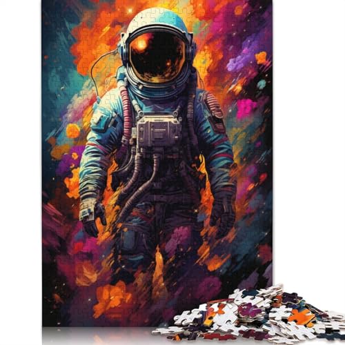 Puzzle für Erwachsene Farbweltraum-Astronauten-Puzzle für Erwachsene 1000-teiliges Holzpuzzle für Erwachsene und Kinder ab 10 Jahren Heimkunstdekor 1000 Teile (75 x 50 cm) von wuzihanptpt