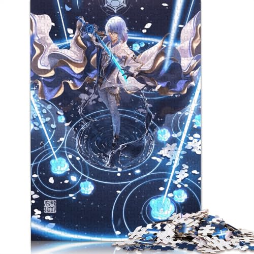 Puzzle für Erwachsene Genshin Impact Kamisato Ayato 1000-teiliges Puzzle für Erwachsene und Kinder Holzpuzzle Entspannungspuzzle Spiele 1000 Teile (75 x 50 cm) von wuzihanptpt