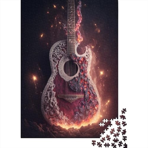 Puzzle für Erwachsene Gitarre 300 Teile Puzzle aus Holz für Erwachsene und Jugendliche ab 12 Jahren Erwachsene 300 Teile (40 x 28 cm) von wuzihanptpt