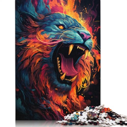 Puzzle für Erwachsene Malen Fantasie magischer Löwe 1000 Teile Puzzle aus Papier Puzzle für Kinder ab Jahren Lernspiel 1000 Teile (38 x 26 cm) von wuzihanptpt