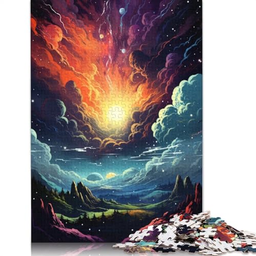 Puzzle für Erwachsene Malen farbenfrohe Planetenwelt 1000 Teile Puzzle aus Papier Puzzle für Kinder ab Jahren Lernspiel 1000 Teile (38 x 26 cm) von wuzihanptpt