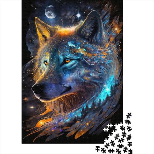 Puzzle für Erwachsene Nebula Wolf Puzzle für Erwachsene 1000 Teile Holzpuzzle für Erwachsene und Jugendliche ab 12 Jahren Lernspiele für Erwachsene 1000 Teile (75 x 50 cm) von wuzihanptpt